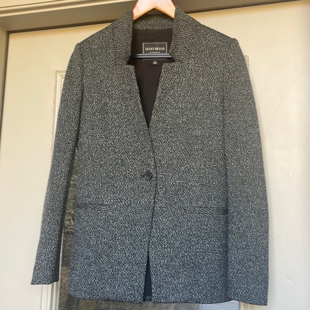 Lucky Brand Gray Tweed Blazer Jacket